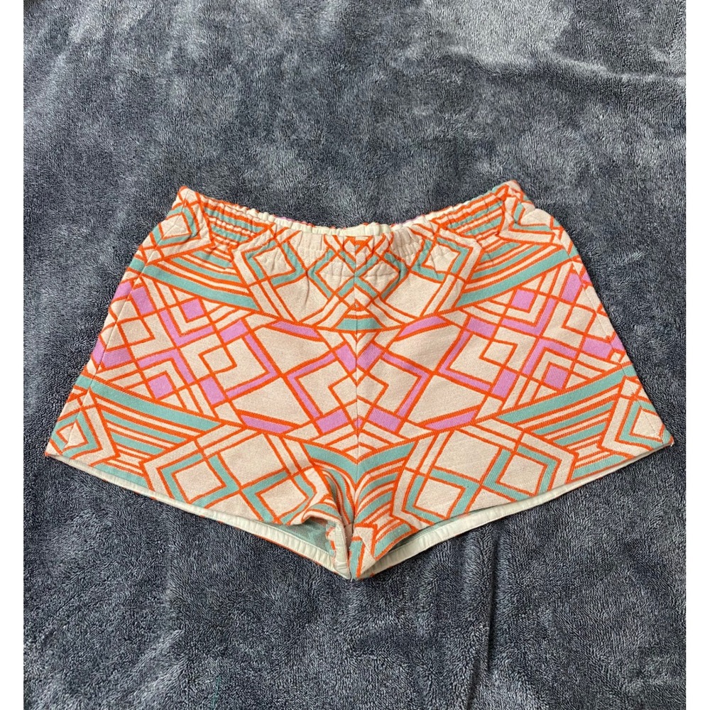 Judith March Geometric Tapestry Shorts Orange Teal Lavender Boho Festival L